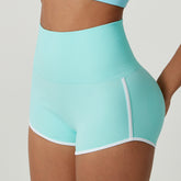 High Waist Yoga Shorts Seamless 2-Tone Workout