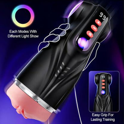 2026 New Model 3 Sleeves Pocket Pussy Penis Pump with 9 Sucking & 9 Vibrating Male Masturbator