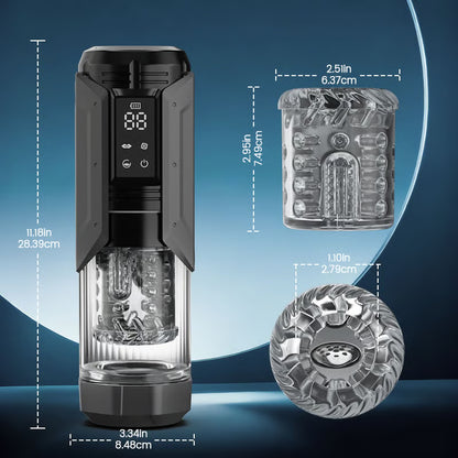 2026 New Model King - 7 Mode Vacuum Thrusting & Sucking & Vibrating Masturbator with LCD Display