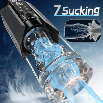 2026 New Model King - 7 Mode Vacuum Thrusting & Sucking & Vibrating Masturbator with LCD Display
