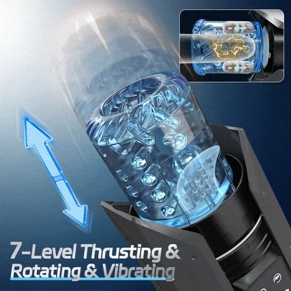 2026 New Model King - 7 Mode Vacuum Thrusting & Sucking & Vibrating Masturbator with LCD Display