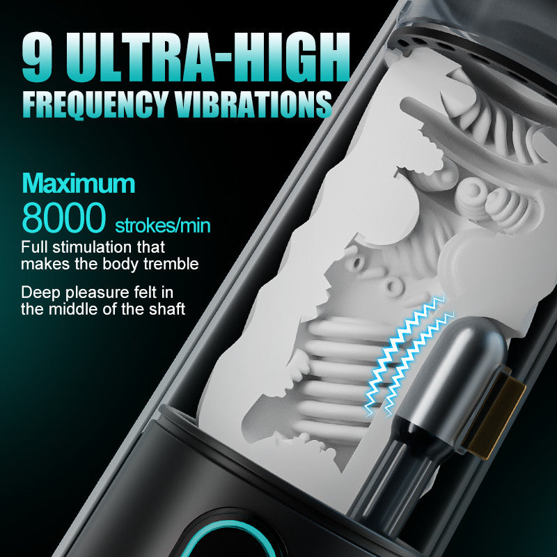 Bliss - 9 Suction Modes & Powerful Vibration 2.8x Wide Sleeve Electric Male Masturbator Cup