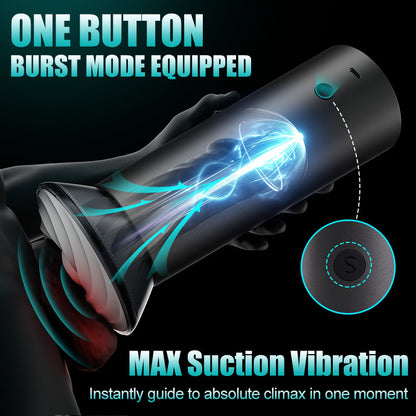 Bliss - 9 Suction Modes & Powerful Vibration 2.8x Wide Sleeve Electric Male Masturbator Cup
