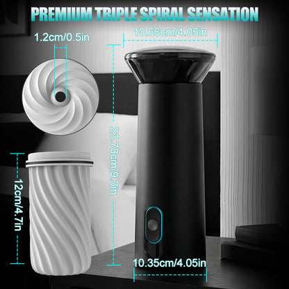 Bliss - 9 Suction Modes & Powerful Vibration 2.8x Wide Sleeve Electric Male Masturbator Cup