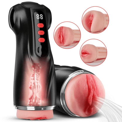 2026 new model 3 Sleeves Pocket Pussy Penis Pump with 9 Sucking & 9 Vibrating Male Masturbator