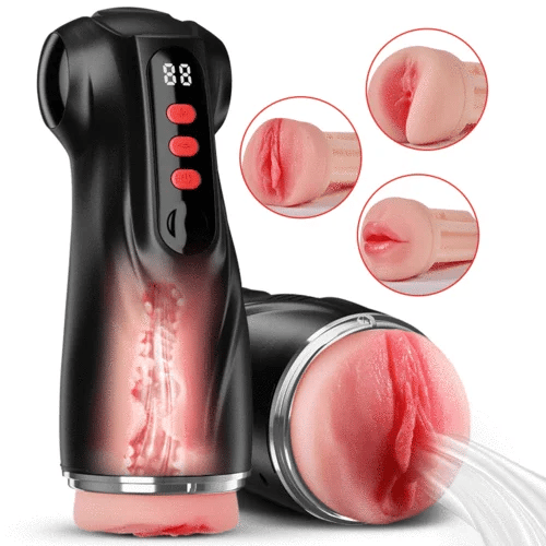2026 new model 3 Sleeves Pocket Pussy Penis Pump with 9 Sucking & 9 Vibrating Male Masturbator