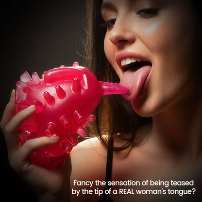 Scarlet - 360° Tongue Licking Lifelike Thick Sleeve with 7 Suctions Modes Blowjob Stroker