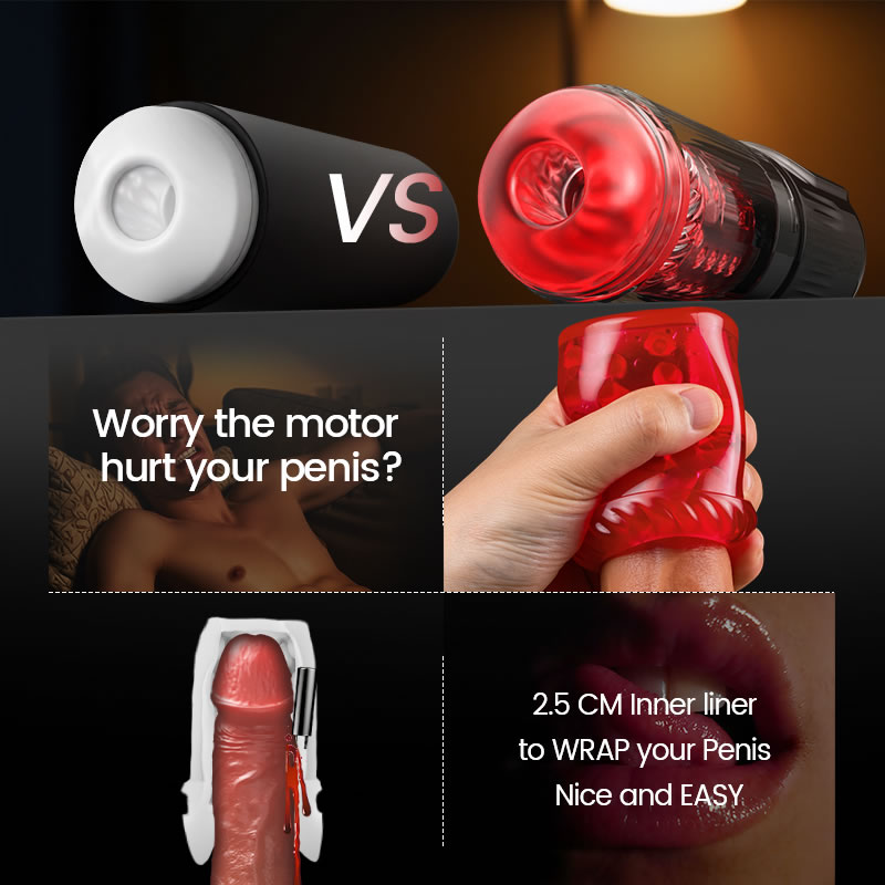 Scarlet - 360° Tongue Licking Lifelike Thick Sleeve with 7 Suctions Modes Blowjob Stroker