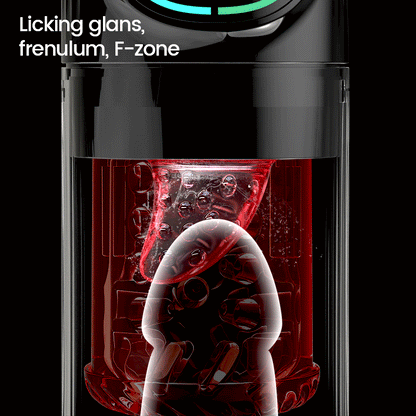 Scarlet - 360° Tongue Licking Lifelike Thick Sleeve with 7 Suctions Modes Blowjob Stroker