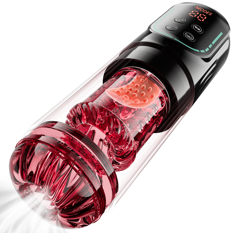 Scarlet - 360° Tongue Licking Lifelike Thick Sleeve with 7 Suctions Modes Blowjob Stroker