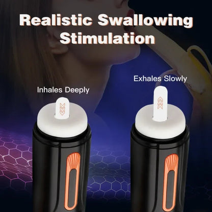【Free lub】Alien - 6-in-1 Thrusting & Vibrating Blow Job Masturbator Cup with 4 Suction Modes