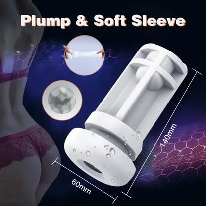 【Free lub】Alien - 6-in-1 Thrusting & Vibrating Blow Job Masturbator Cup with 4 Suction Modes