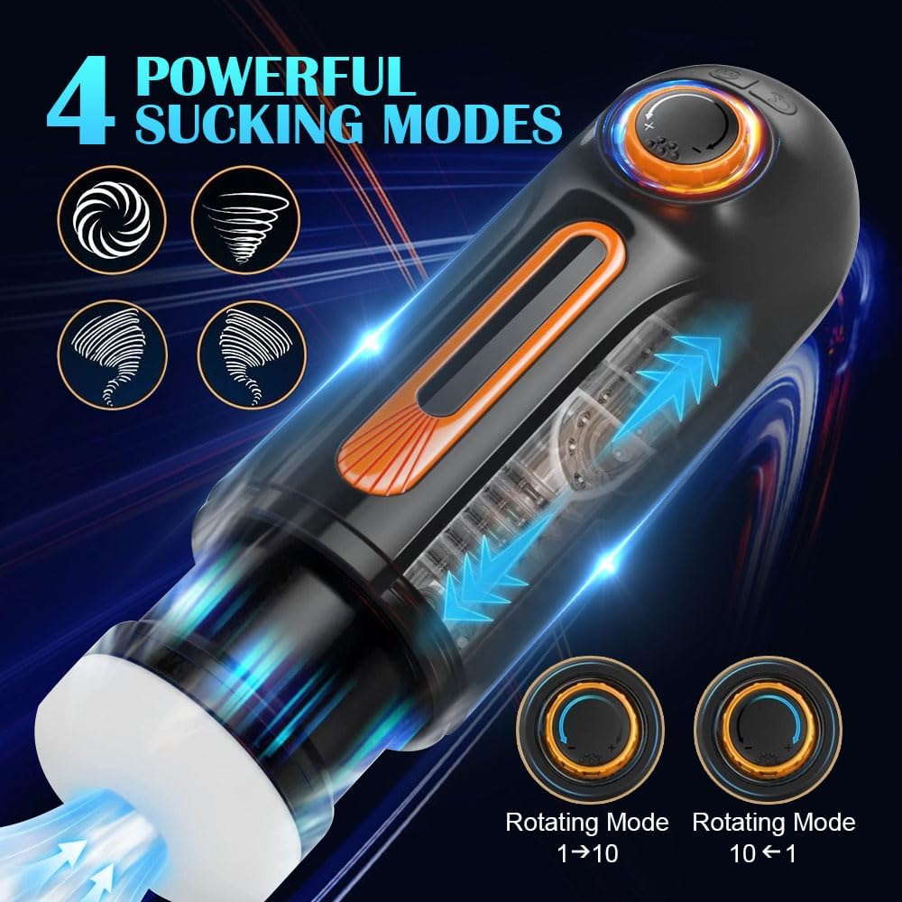 【Free lub】Alien - 6-in-1 Thrusting & Vibrating Blow Job Masturbator Cup with 4 Suction Modes