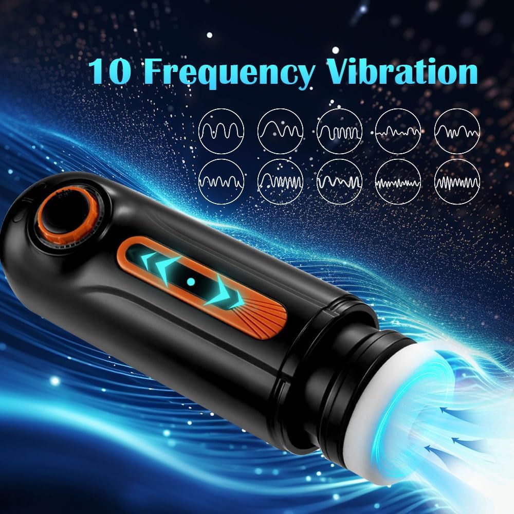 【Free lub】Alien - 6-in-1 Thrusting & Vibrating Blow Job Masturbator Cup with 4 Suction Modes