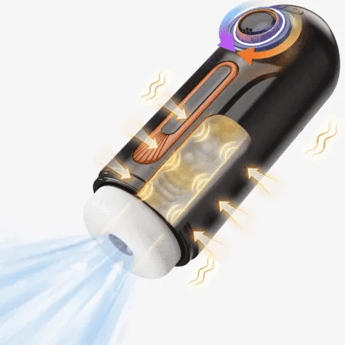 【Free lub】Alien - 6-in-1 Thrusting & Vibrating Blow Job Masturbator Cup with 4 Suction Modes