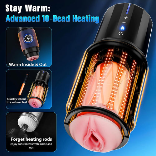 AI & APP Control Thrusting Male Stroker with 360° Heating, 5-Speed Smooth Motion Adult Mens