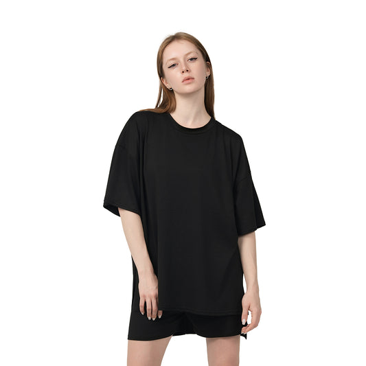 Summer suits 2025 casual loose suits airport travel suits slit hem oversized clothing