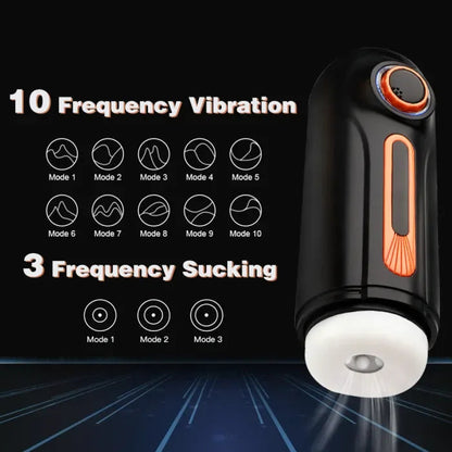 【Free lub】Alien - 6-in-1 Thrusting & Vibrating Blow Job Masturbator Cup with 4 Suction Modes