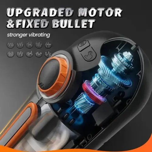 【Free lub】Alien - 6-in-1 Thrusting & Vibrating Blow Job Masturbator Cup with 4 Suction Modes